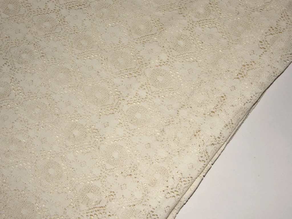 White Floral Laser Cut Cotton Fabric