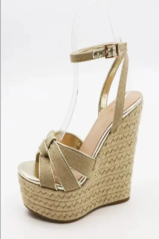 Woven Strap Knot Espadrilles