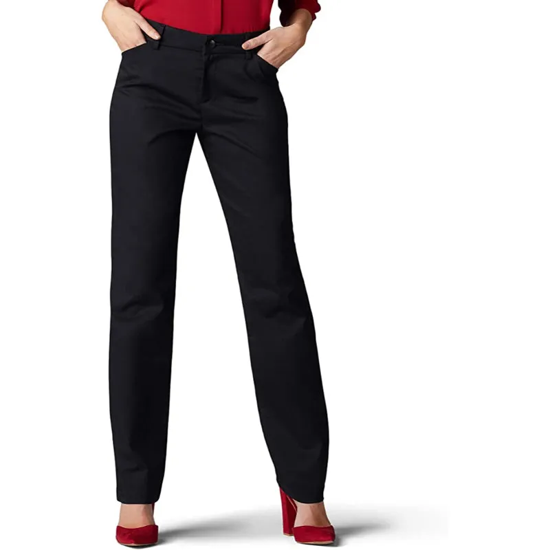 Wrinkle-Free Relaxed Fit Straight Leg Pant