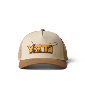 Yeti Skiff Trucker Hat Khaki Alpine Yellow