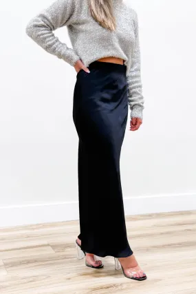 Z Supply: Europa Lux Sheen Skirt - Black