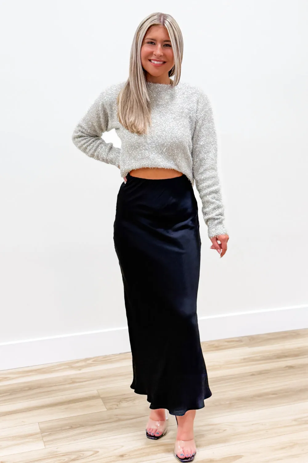 Z Supply: Europa Lux Sheen Skirt - Black