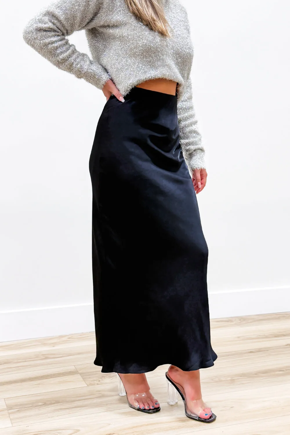 Z Supply: Europa Lux Sheen Skirt - Black