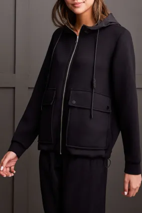 Zip Front Hooded Knit Jacket
