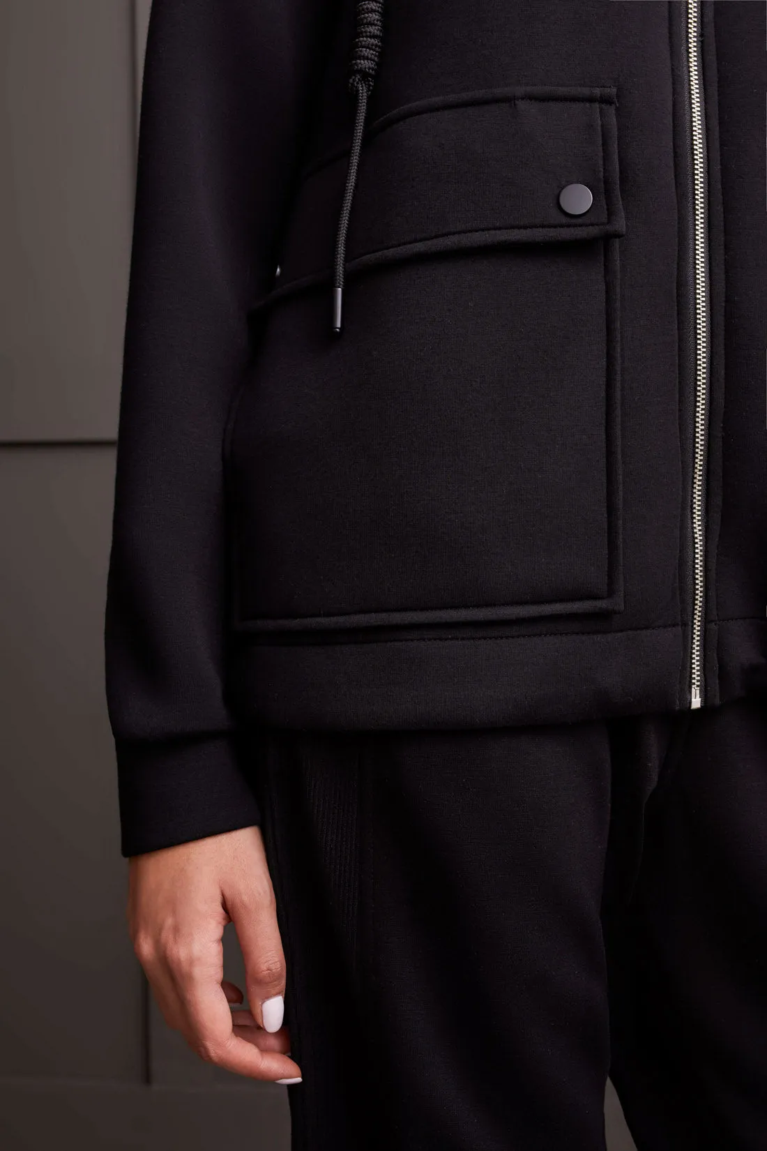 Zip Front Hooded Knit Jacket